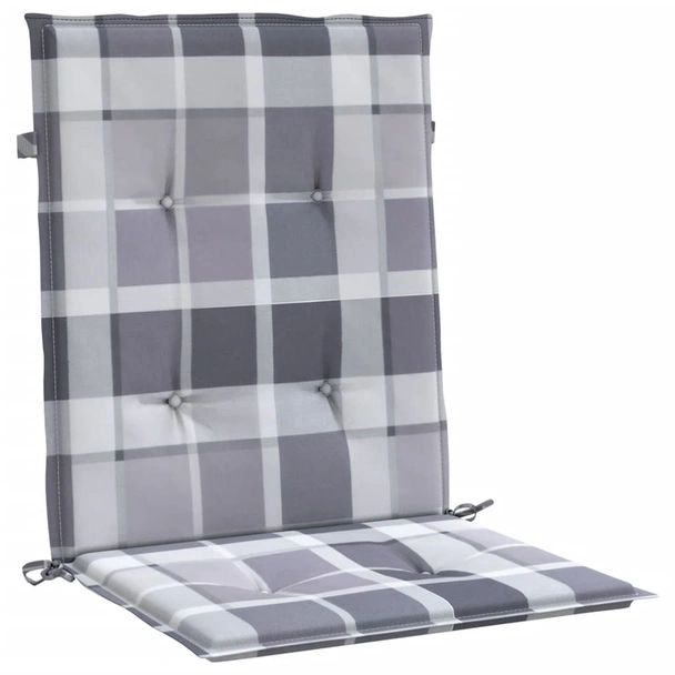 Възглавници за столове 2 бр сиво каре 100x50x3 см - VL314155 - Image 5