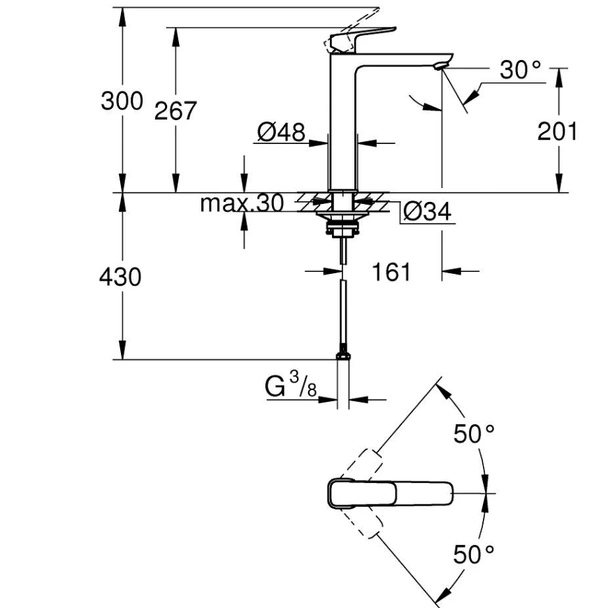 Смесител за мивка 1/2" XL-размер Cubeo GROHE - Image 4