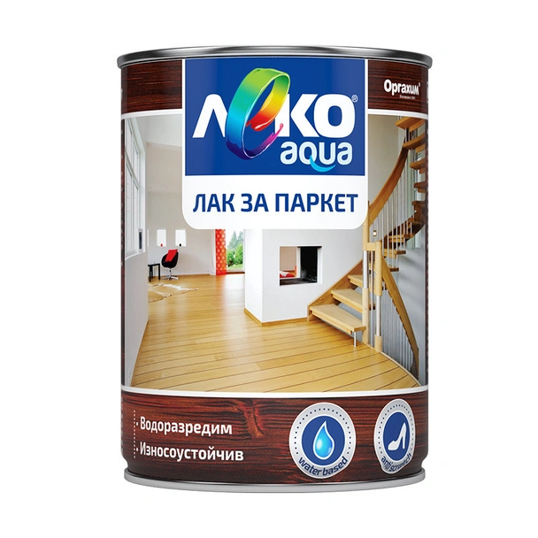 Лак за паркет - безцветен, Aqua - 700 мл. - ЛЕКО