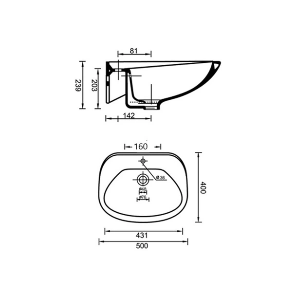 Мивка за баня 50 см 123 FORMA VITA - Image 2