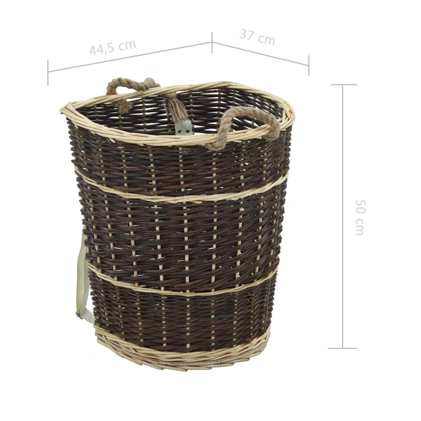 Раница за дърва за огрев с презрамки, 44,5x37x50 см, върба - Image 9