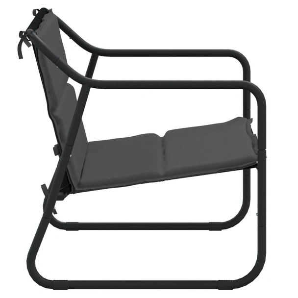 2-местна градинска пейка с възглавница антрацит стомана - VL364106 - Image 4