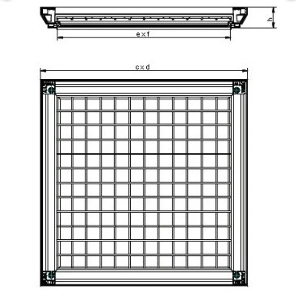 Алуминиев капак за вграждане 600x600 мм ALUPURA - Image 2