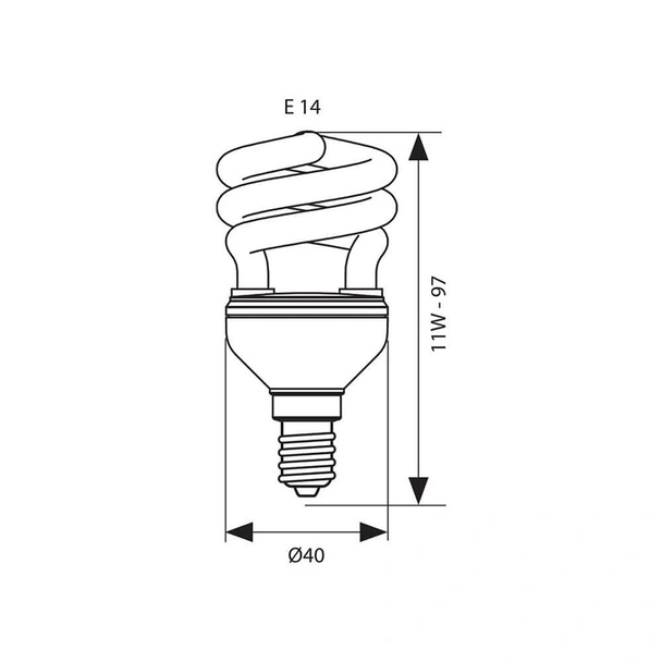 Енергоспестяваща лампа BRIGHT SPIRAL- 11W- 630LM- E14- 2700K - Image 2