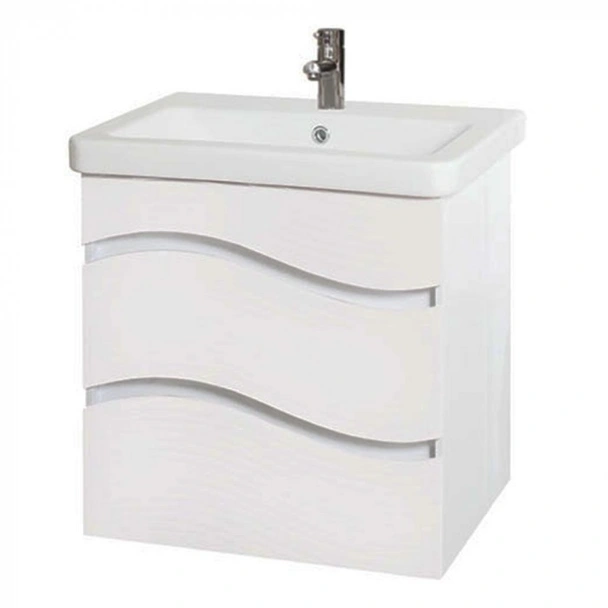 Шкаф за баня с мивка Галакси бял MAKENA