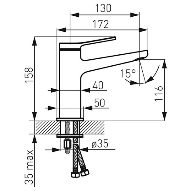 Стоящ смесител за умивалник Stratos хром FERRO - Image 4