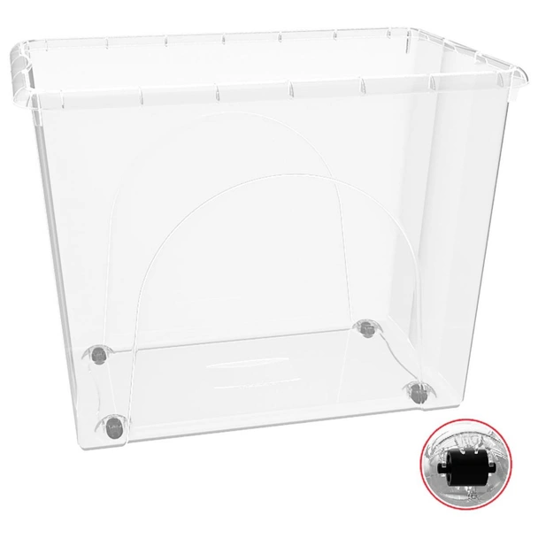Кутия за съхранение 80 л Dune прозрачна + капак RECA PLAST - Image 2