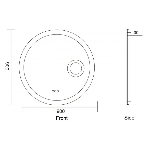 Огледало за баня с вградено осветление 90 см Хера INTER CERAMIC - Image 2