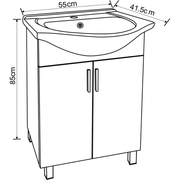 Шкаф за баня с мивка ICP 5535 INTER CERAMIC - Image 2