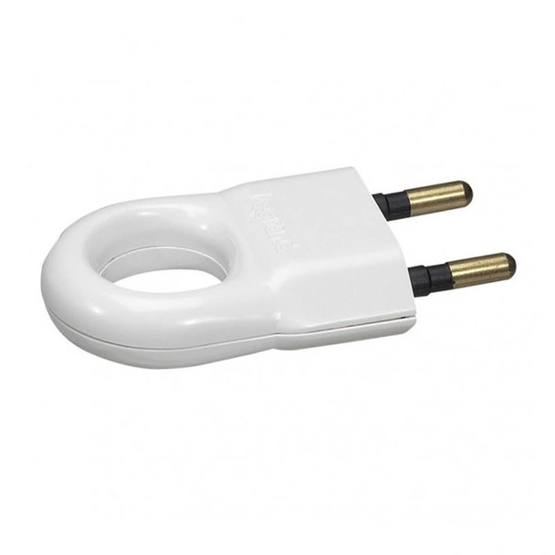Бял щепсел с ринг 2Р 6А Legrand