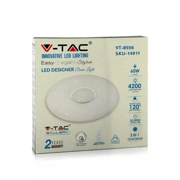 LED плафон 3в1 с дистанционно и шайба 60 W V-TAC - Image 2