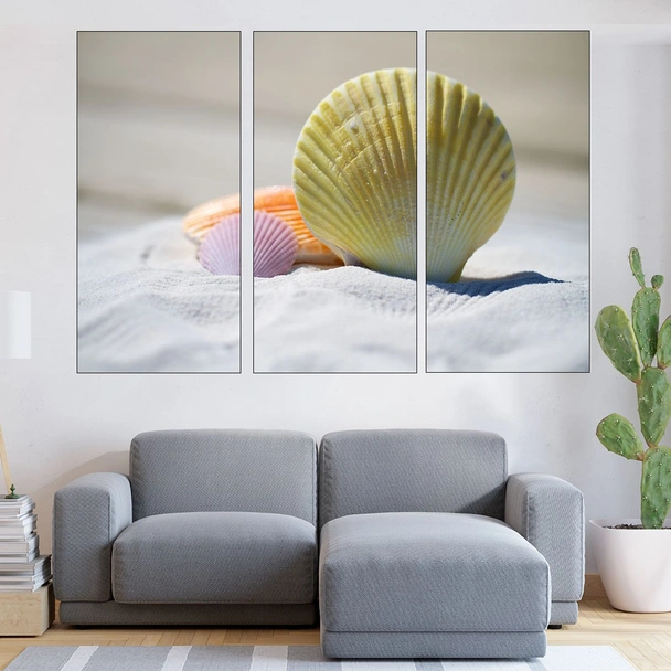 Черупки от миди в пясъка - картина пано за стена - Image 2