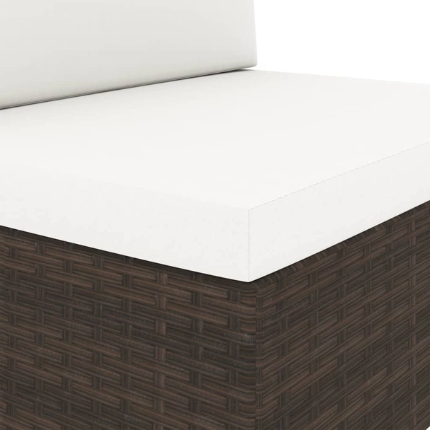 Градински комплект, 3 части, кафяв полиратан - Image 12