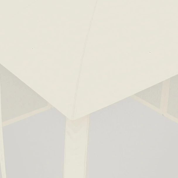 Шатра двоен покрив и мрежести стени кремав 2,93x2,93 м стомана - Image 7