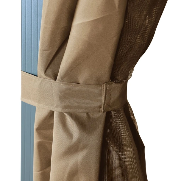 Шатра със завеси, 400x300 см, таупе, алуминий - Image 8