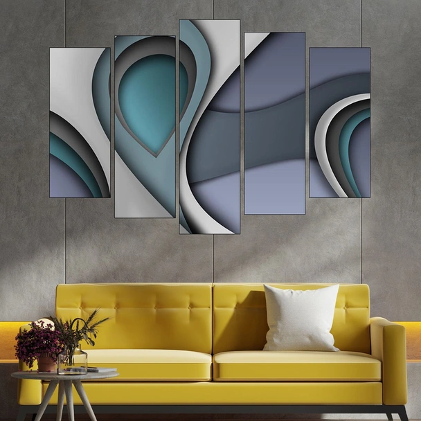 Абстрактен фон в сиво - картина пано за стена - Image 3