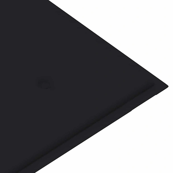 Градинска пейка с черна възглавница, 112 см, тик масив - VL3062656 - Image 7