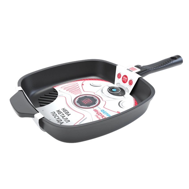 Грил тиган с подвижна дръжка 28x28 см Ferra Induction НЕВА МЕТАЛЛ ПОСУДА - Image 2