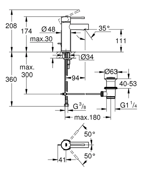 Grohe essence смесител за умивалник 1/2″, едноръкохватков, s-размер - Image 2