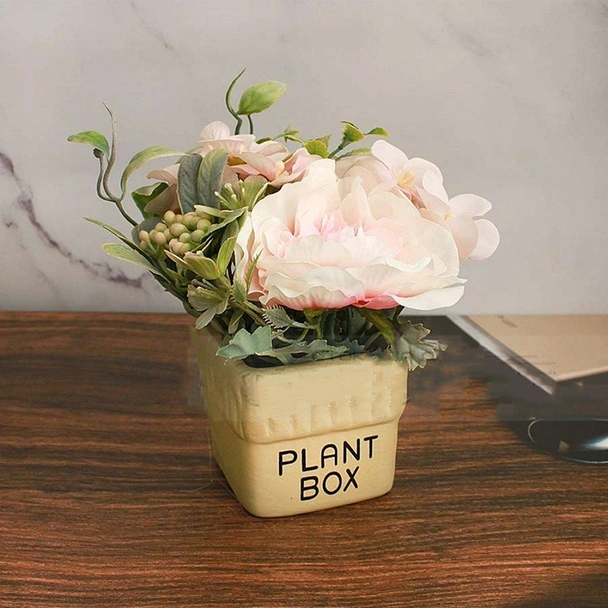 Изкуствени божури в кашпа 9x9x15 см - Image 3