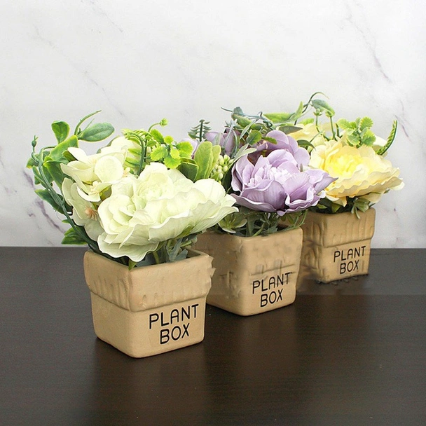 Изкуствени божури в кашпа 9x9x15 см - Image 4