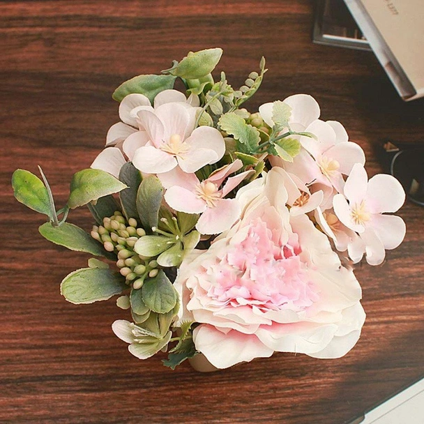 Изкуствени божури в кашпа 9x9x15 см - Image 2