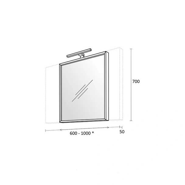 Огледало за баня с LED осветление 60 см Дърбан TRIANO - Image 4