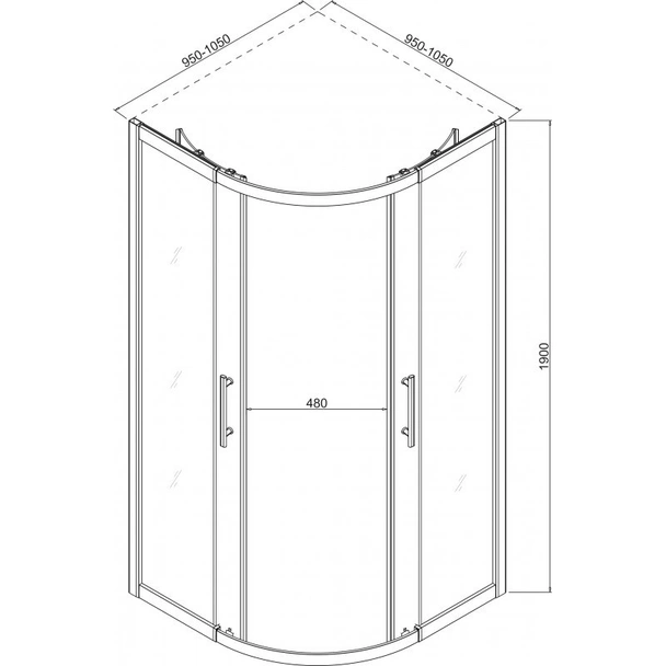 Регулируема душ кабина с бял профил ICS 788 WHITE INTER CERAMIC - Image 2
