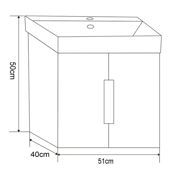 Шкаф с мивка, огледален шкаф и LED осветление за баня INTER CERAMIC - Image 7