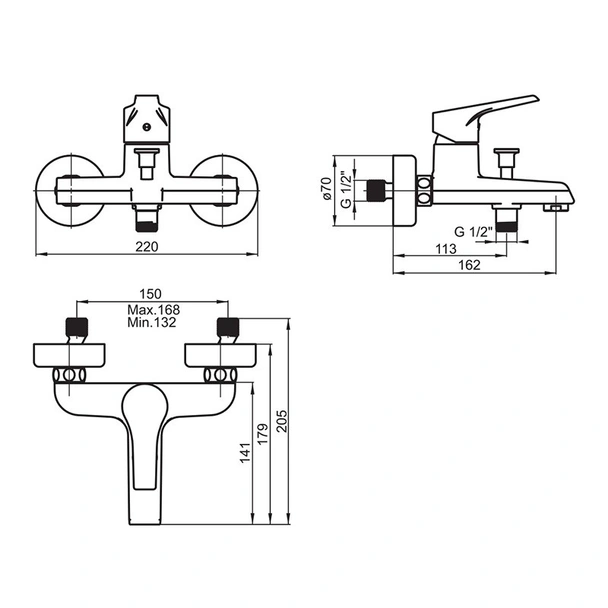 Смесител за вана и душ с аксесоари Helios-N FAYANS - Image 2