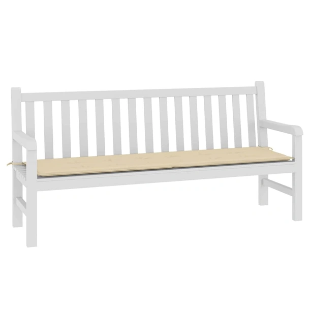 Възглавница за градинска пейка 180x50х3 см оксфорд плат бежова - Image 3
