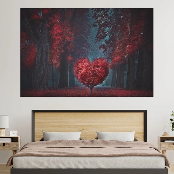 Дърво с форма на сърце - картина пано за стена