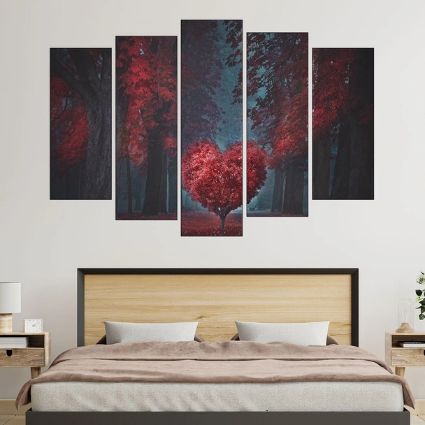 Дърво с форма на сърце - картина пано за стена - Image 3