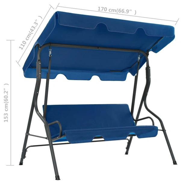 Градинска люлка, тъмносиня, 170x110x153 см, текстил - Image 6
