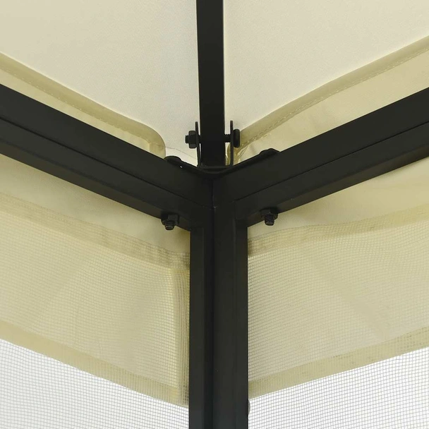 Градинска шатра с мрежи, 3x3x2.65 м, кремава - Image 5