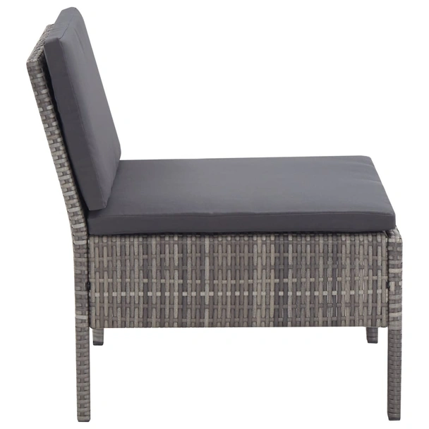 Градински комплект с антрацитени възглавници, 3 части, полиратан - Image 8