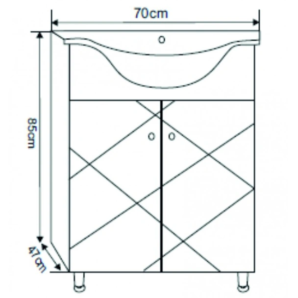 Комплект горен и долен шкаф за баня с умивалник- 6049 (мостра) - Image 6