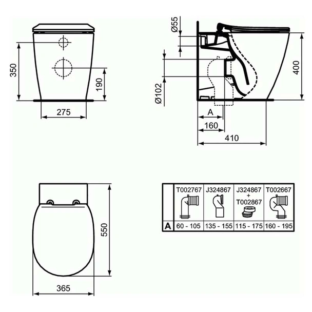 Конзолна тоалетна чиния Connect AquaBlade Vidima E047901 - Image 2