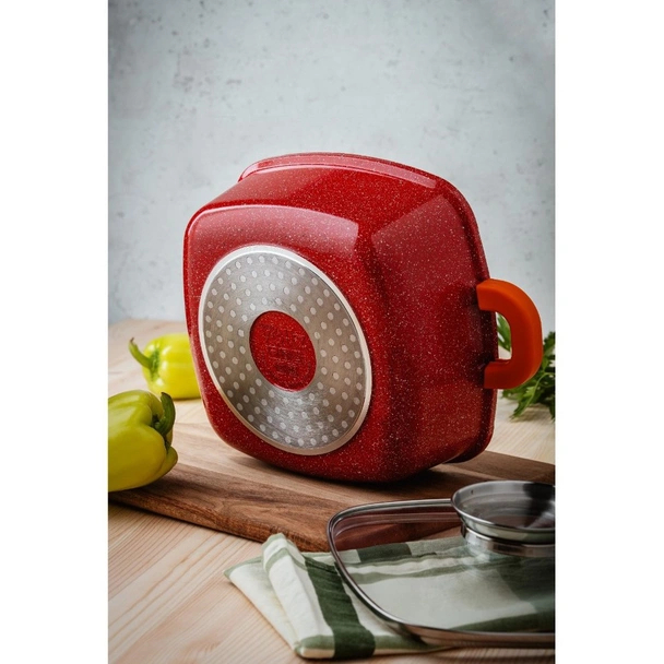 Квадратна тенджера Ростер 3.5 л 22x22x9 см червена OLIVER VOLTZ - Image 4