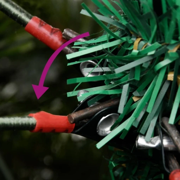 Коледна елха с LED крушки и шишарки, зелена, 195 см, PVC и PE - Image 10