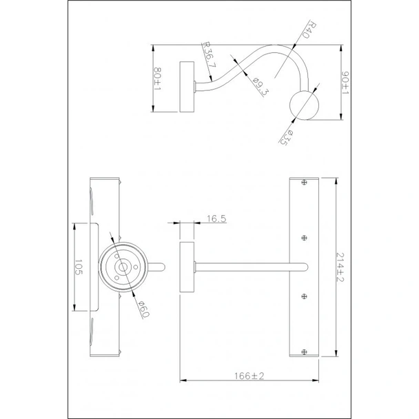 LED осветително тяло за баня 21,5х16.6х9 см хром INTER CERAMIC - Image 2