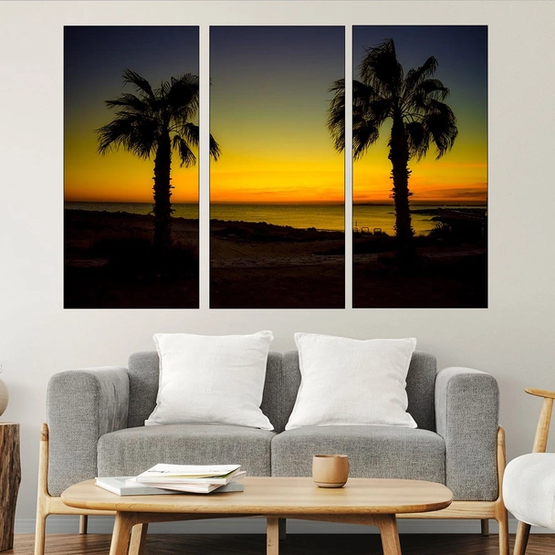 Палми по зелез слънце - картина пано за стена - Image 2