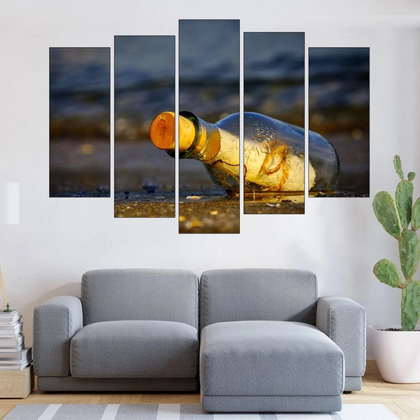 Писмо в бутилка - картина пано за стена - Image 3