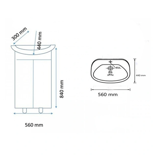 Шкаф за баня с мивка 55 см Рубин FORMA VITA - Image 2