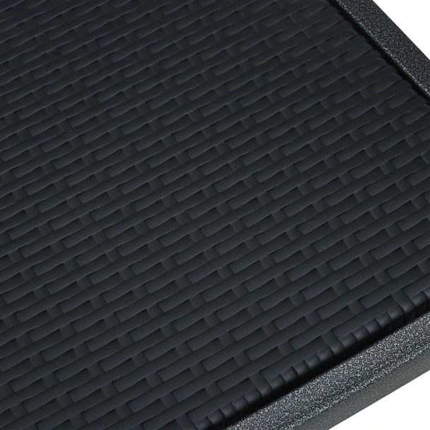 Градински столове, 2 бр., черни, пластмасов ратан - Image 8