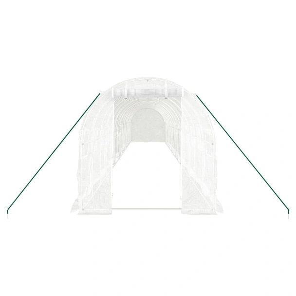 Оранжерия със стоманена рамка бяла 28 м² 14x2x2 м - Image 3