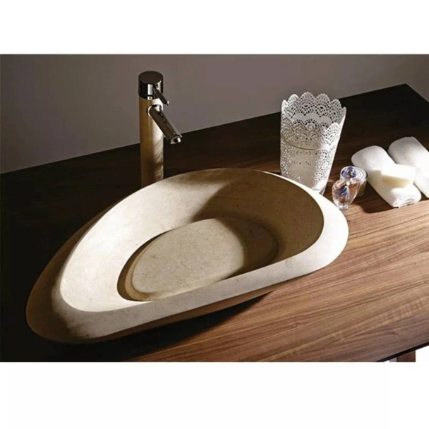 Умивалник от естествен камък 70х38х10см пясък INTER CERAMIC