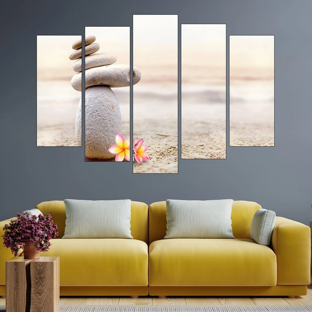 Баланс от камъни и цвете - картина пано за стена - Image 3