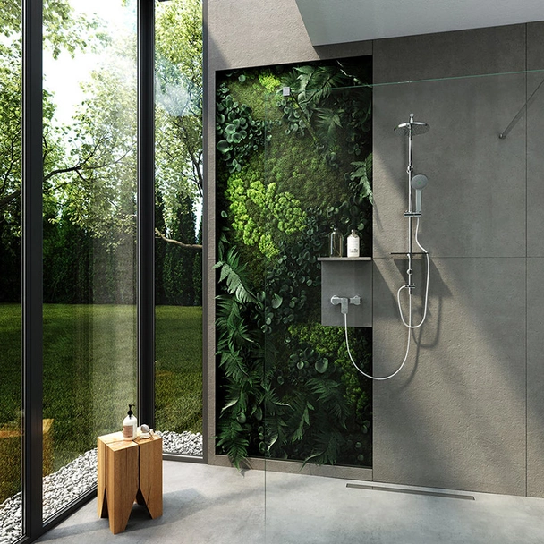 Душ-комплект с глава за тропически дъжд овал Amiga Verdeline Ferro - Image 2