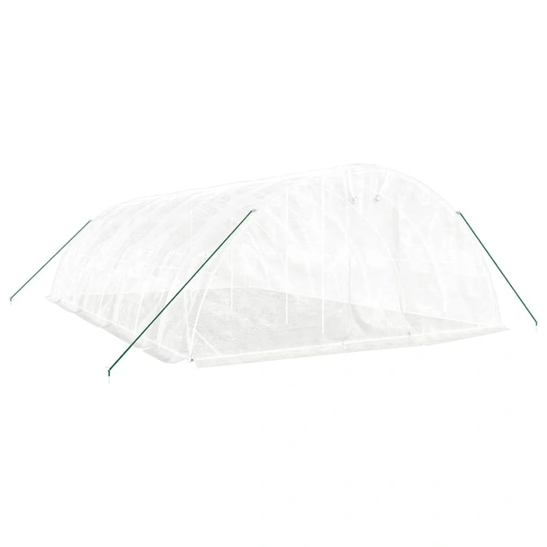 Оранжерия със стоманена рамка бяла 40 м² 8x5x2,3 м - Image 2